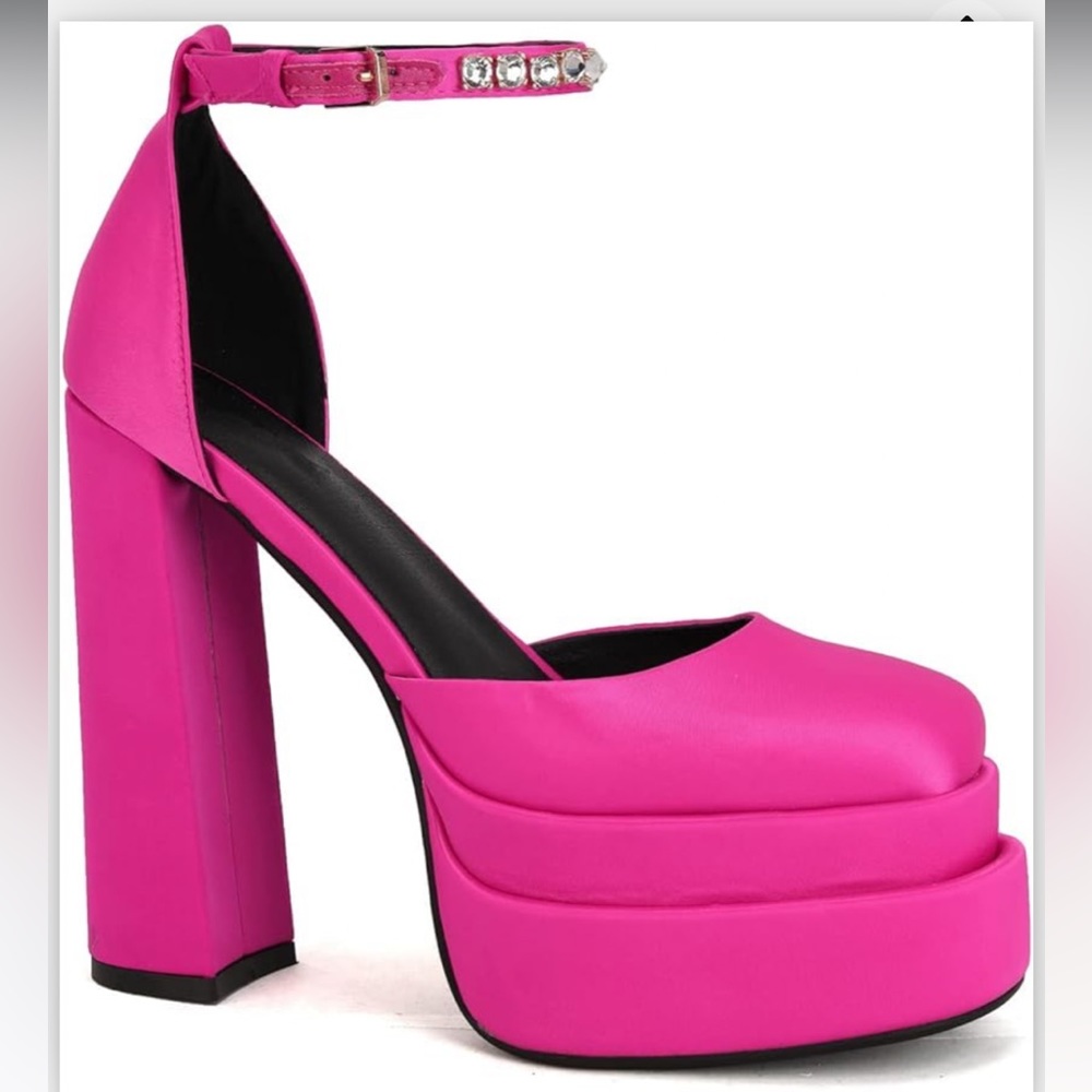 Pink Satin Platforms - image 3